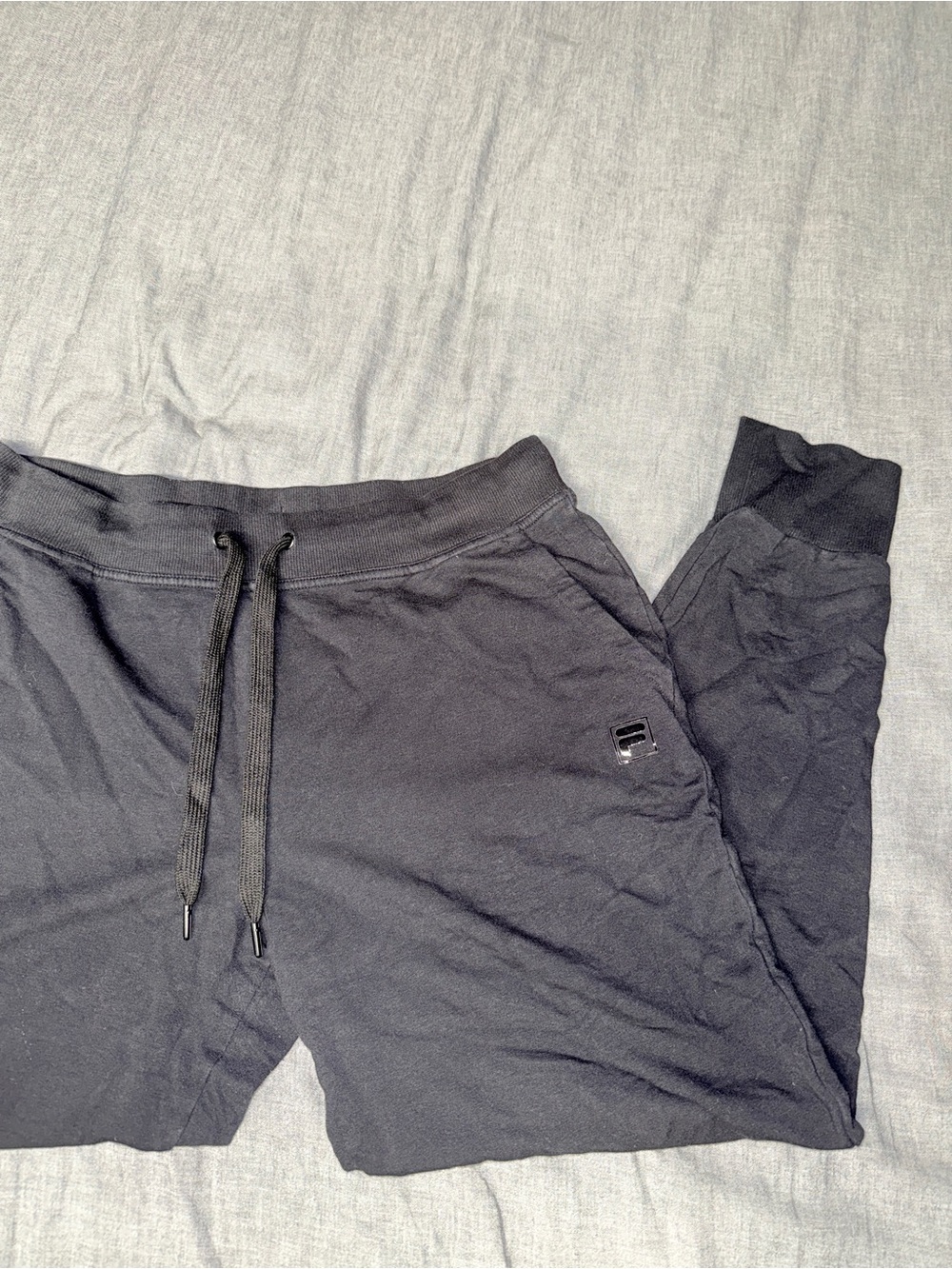 Fila Black Drawstring Joggers with Logo